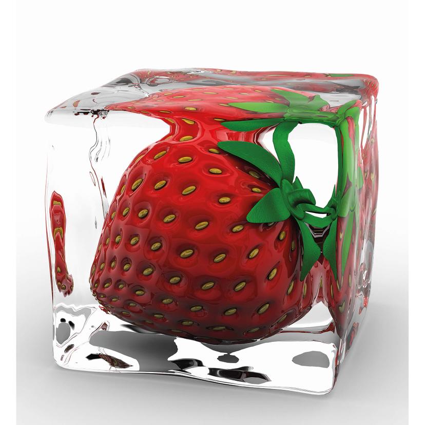 Fotomurale Cubetto di ghiaccio alla fragola - 240x260 cm