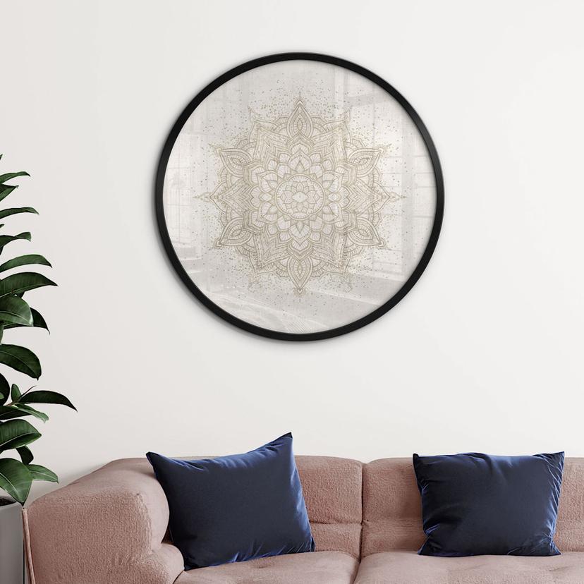 Poster ornamentale in stile boho in lino - Bloomery Decor - Rotondo