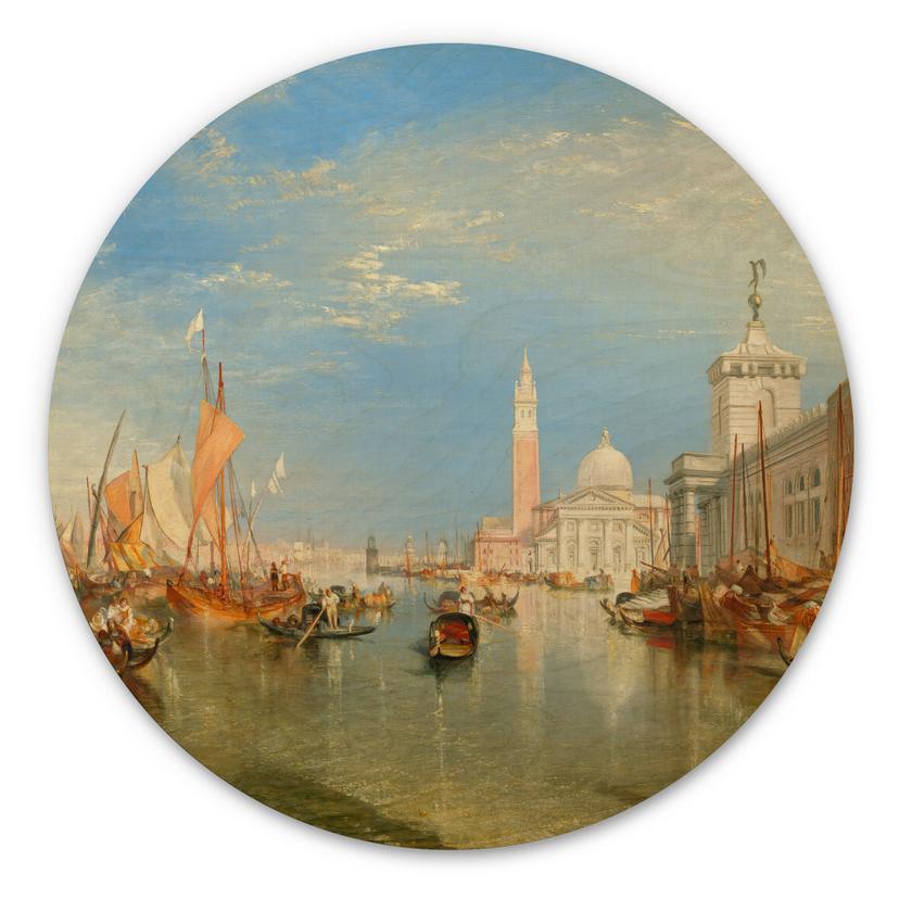 Billede af træ Turner - Venedig, Dogana og S. Giorgio Maggiore - Rund