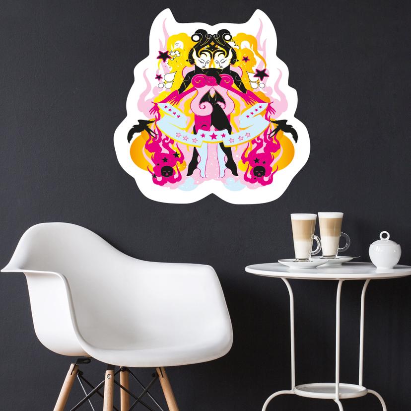 Sticker mural - LA Ink jumeaux dans le chaos multicolore