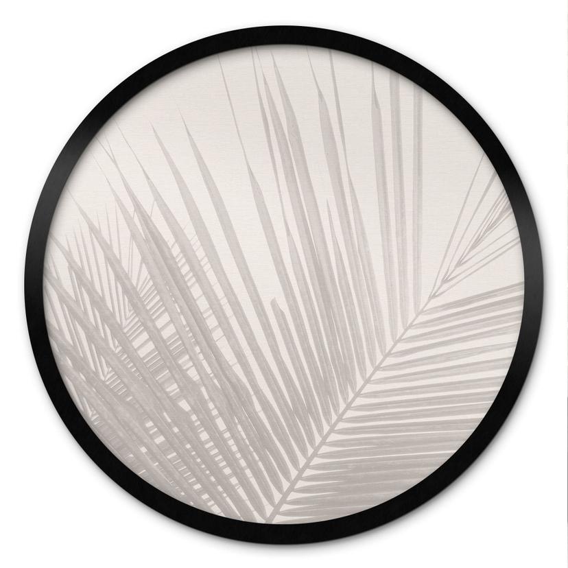 Plakat med palmeblade i hørlook - Bloomery Decor - Rund