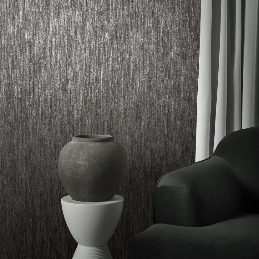 Papier peint uni, intissé Natural Opulence noir