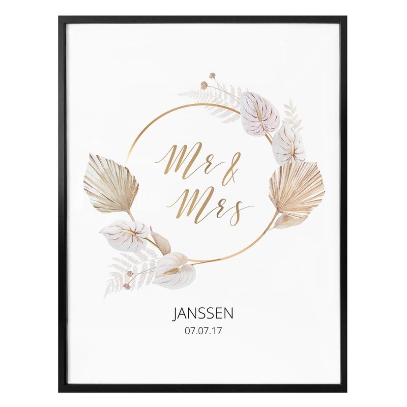Poster Mr & Mrs + Testo personalizzato