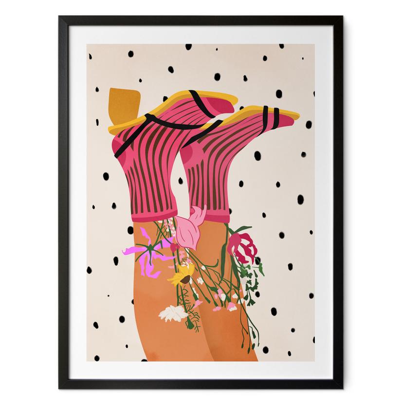 Póster sock love meets flower power - Mokate