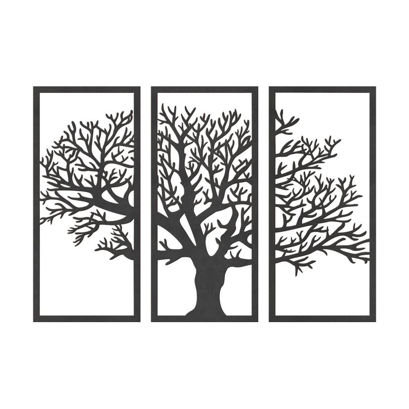 Decoración en madera MDF set árbol 3 piezas