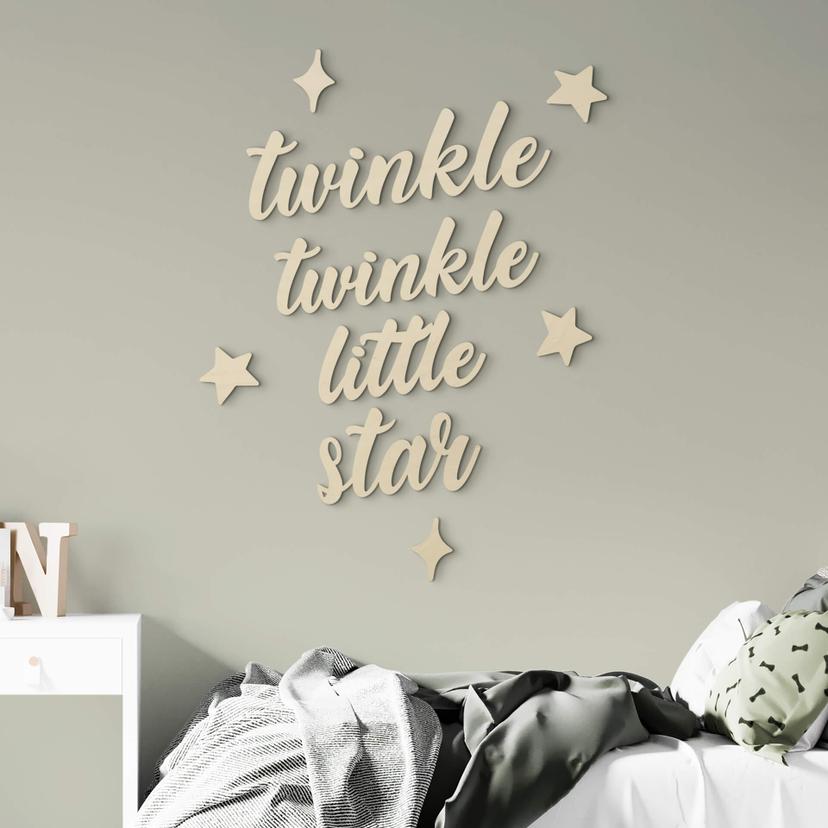 Vægdekoration Popler træ Twinkle Twinkle Little Star
