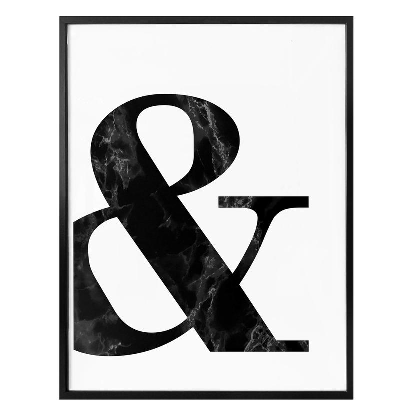 Affiche Esperluette marbre noir