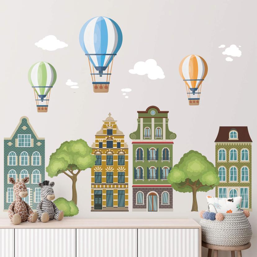 Adesivo murale Palloncini in cinque colori