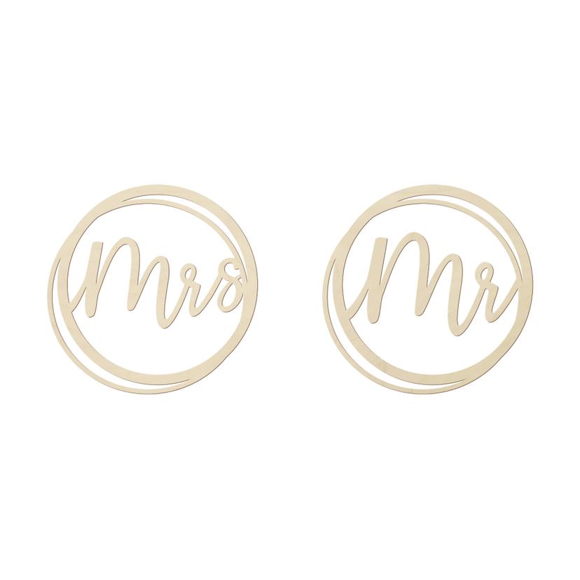 Letras de madera boda Sr. y Sra. - Álamo