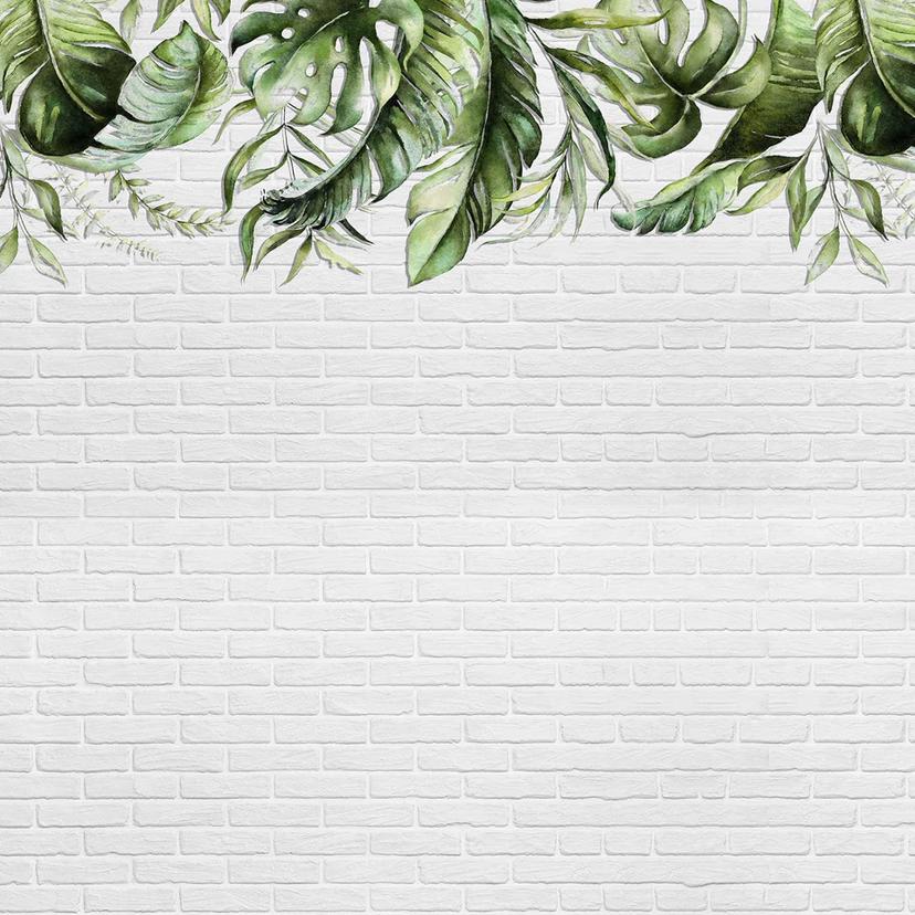 WatercolorLea2 Carta da parati vegetale in grigio verde - Tessuto non tessuto Designwalls 2 - 2,55 x