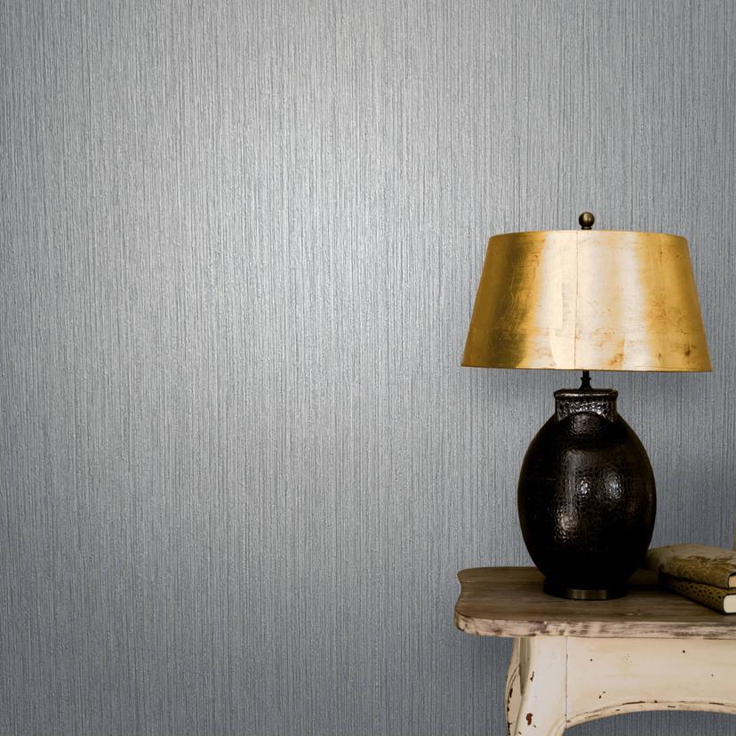 Ensfarvet tapet, non-woven vintage deluxe grå