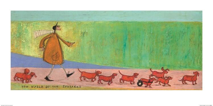 Plakat Sam Toft - The March of the Sausages kunsttryk, Sam Toft (60 x 30 cm)