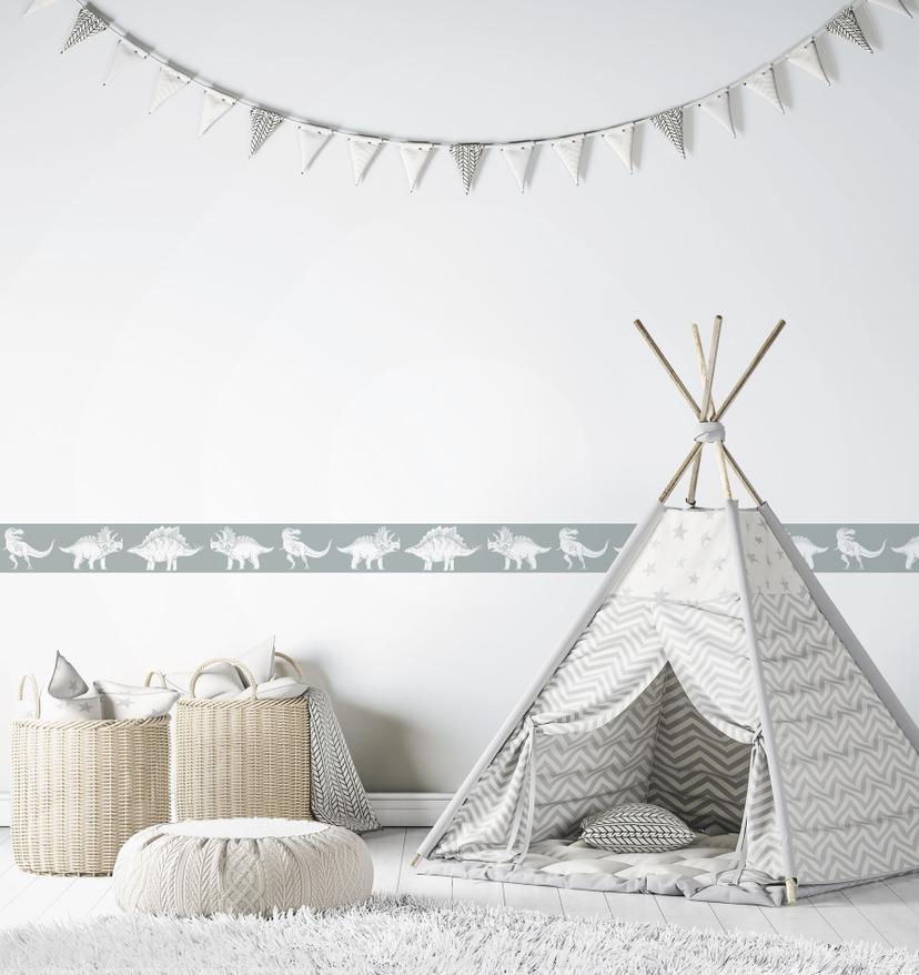 Carta da parati, tessuto non tessuto per bambini Walls grigio, bianco