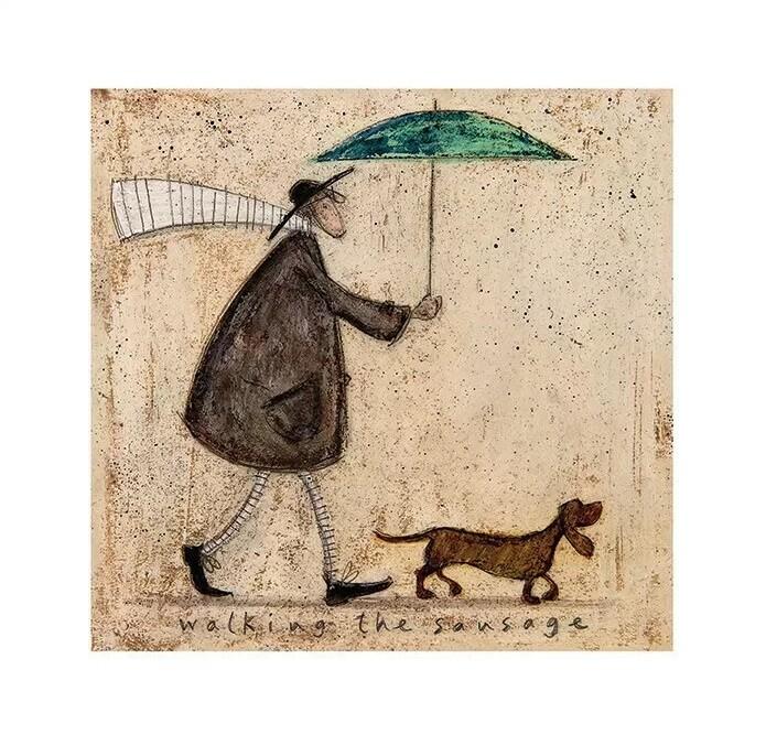Plakat Sam Toft - Walking The Sausage kunsttryk, Sam Toft (40 x 40 cm)