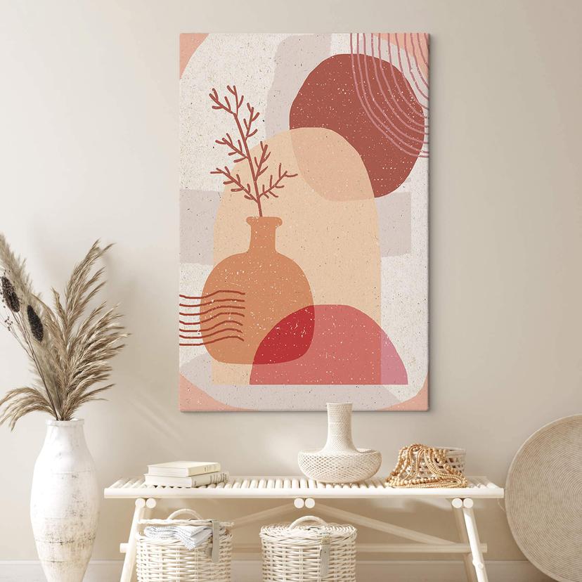 Canvastavla Demir - Boho-illustration av en växt