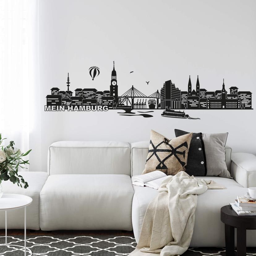 Wandtattoo Skyline Mein Hamburg 01