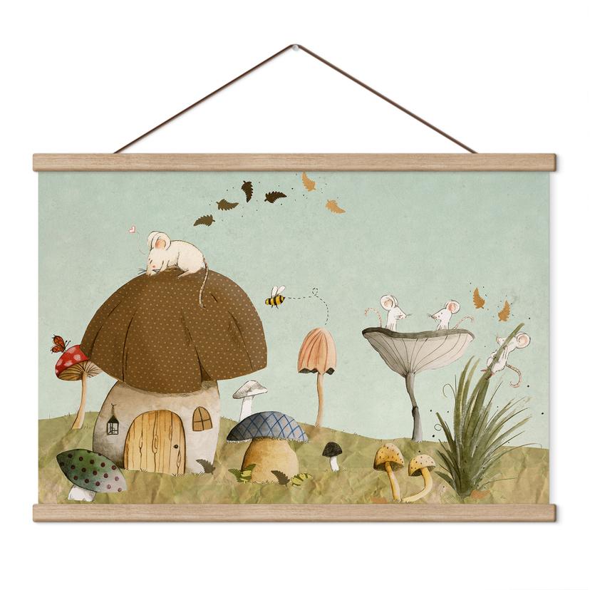 Textielposter Muizentuin - Loske