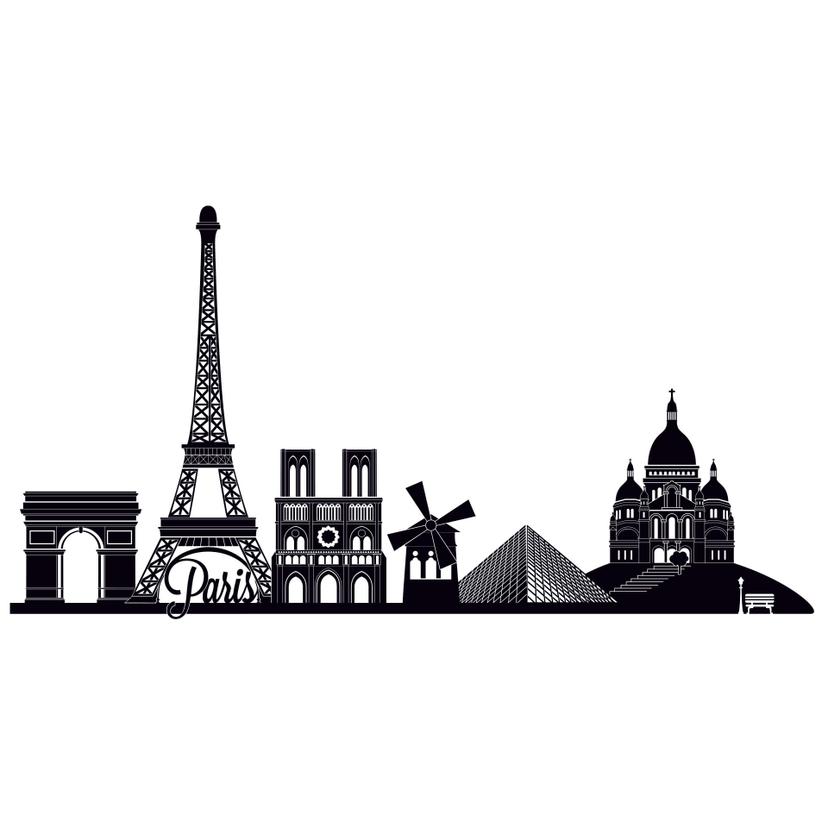 Adesivo murale - Profilo di Parigi 2