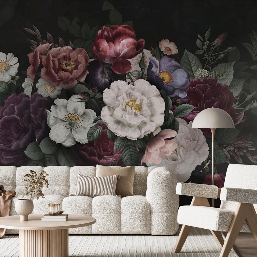 Redouté blomstret stilleben tapet | blomstret tapet - Bloomery Decor