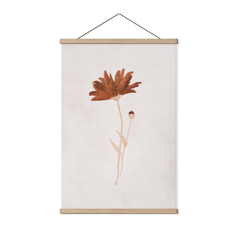 Abstrakt Tekstil plakat med vilde blomster - Goed Blauw