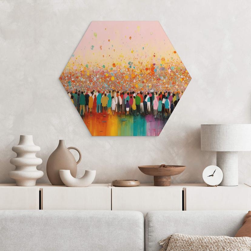 Hexagon Dibond Treechild - Happy People