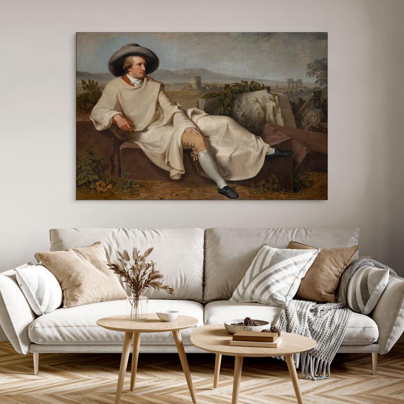 Stampe per pareti Tischbein - Goethe nella Campagna Romana - alluminio dibond