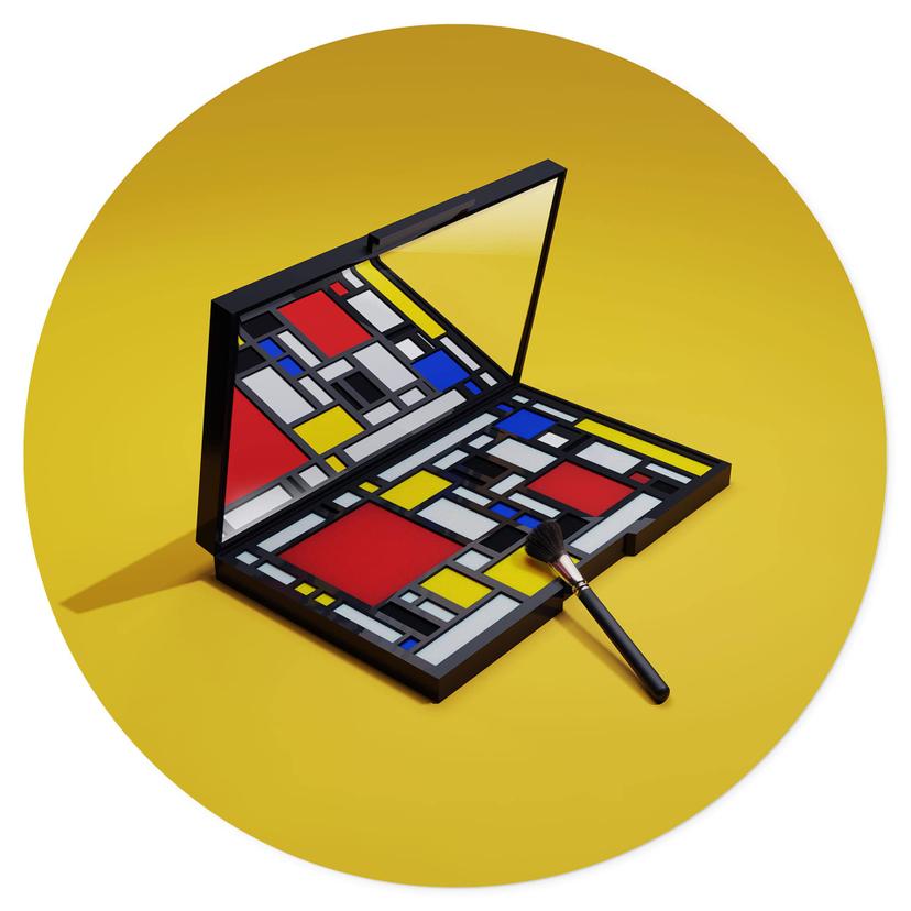 Sticker Mural Palette de maquillage dans le style de Piet Mondrian - Pozdniakov