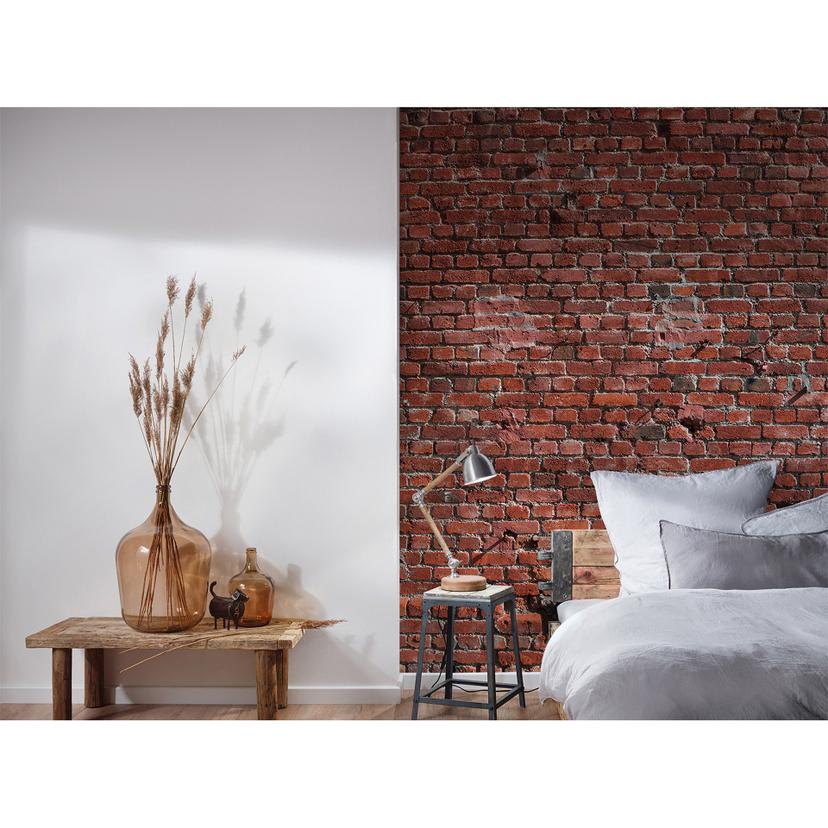 non-woven tapet Designwalls i brun og rød BrickRed