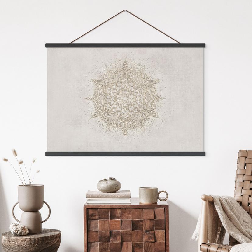 Stampa su tessuto Ornamento boho effetto lino - Bloomery Decor