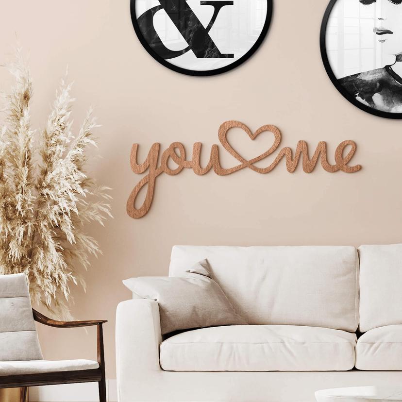 Decoración en madera de caoba - You and me