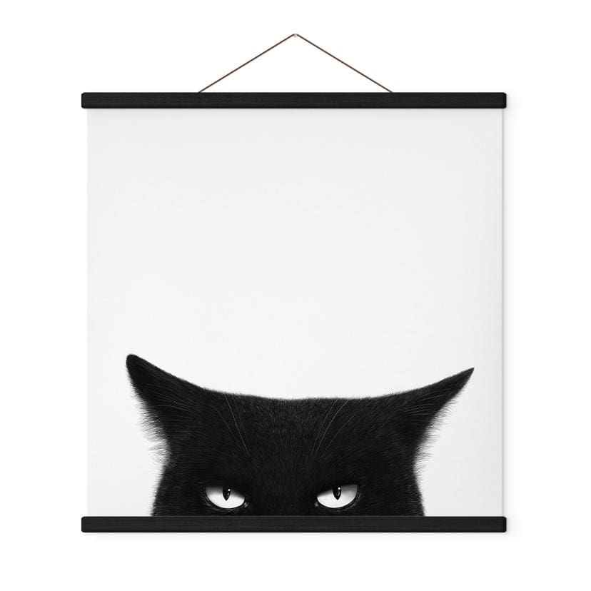 Affiche textile Regard d'une chatte noire - Korenkova - Carré