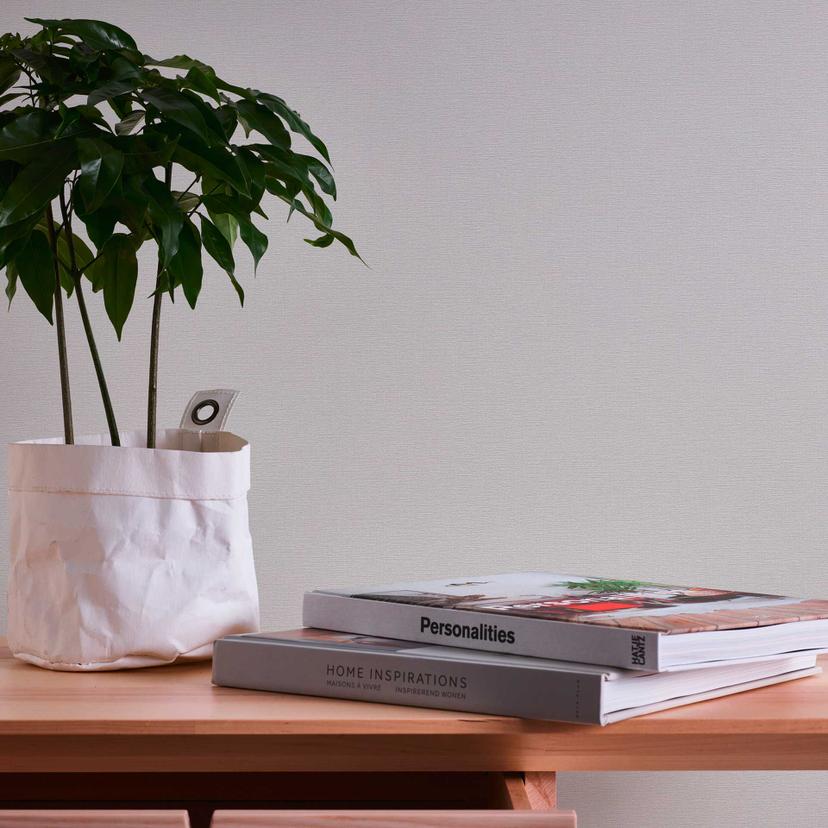 Ensfarvet hør-look grå non-woven tapet - tekstureret peel & stick tapet