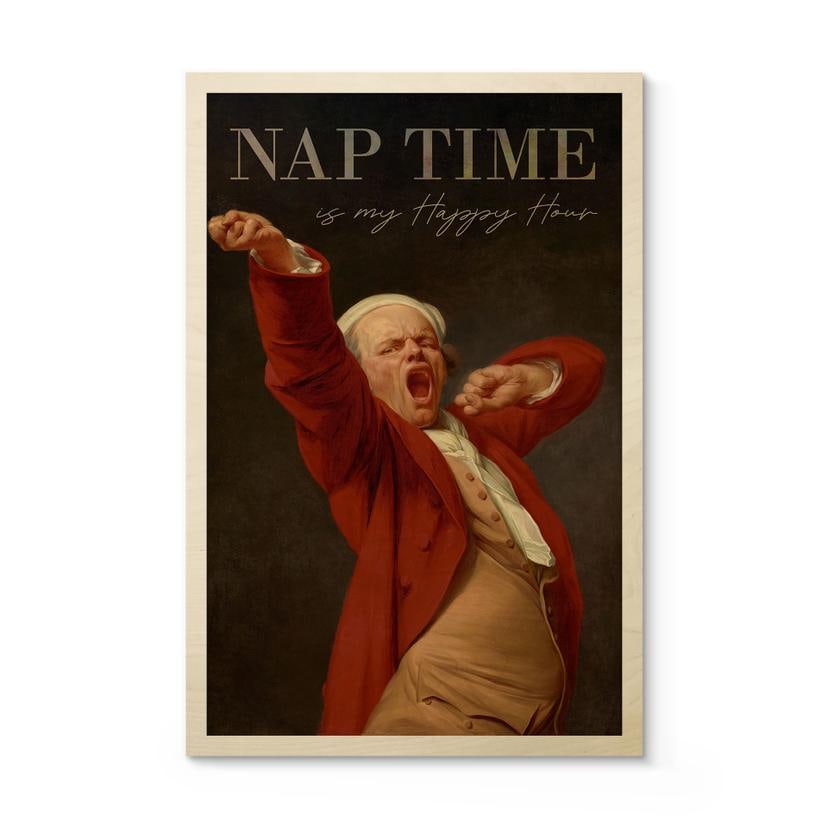 Cuadro de madera La siesta - Inspirado en Ducreux - Autorretrato