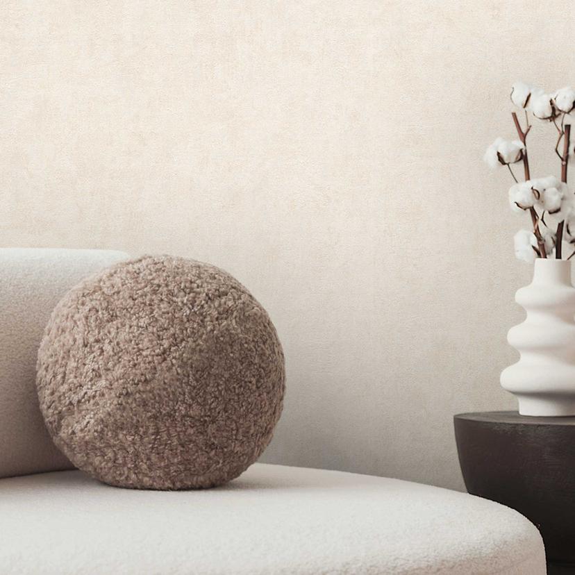 Papel pintado de aspecto hormigón beige - Papel pintado no tejido moderno de aspecto escayola