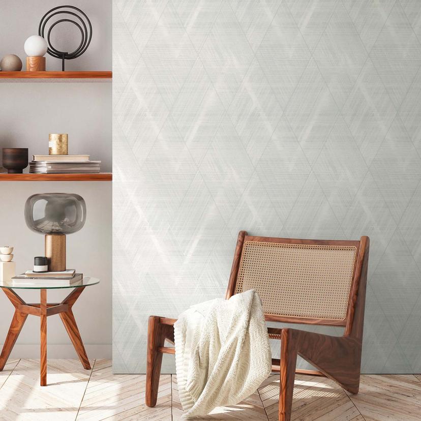 A.S. Création non-woven tapet BOS - grafisk tapet 3D effekt creme, hvid, sølv