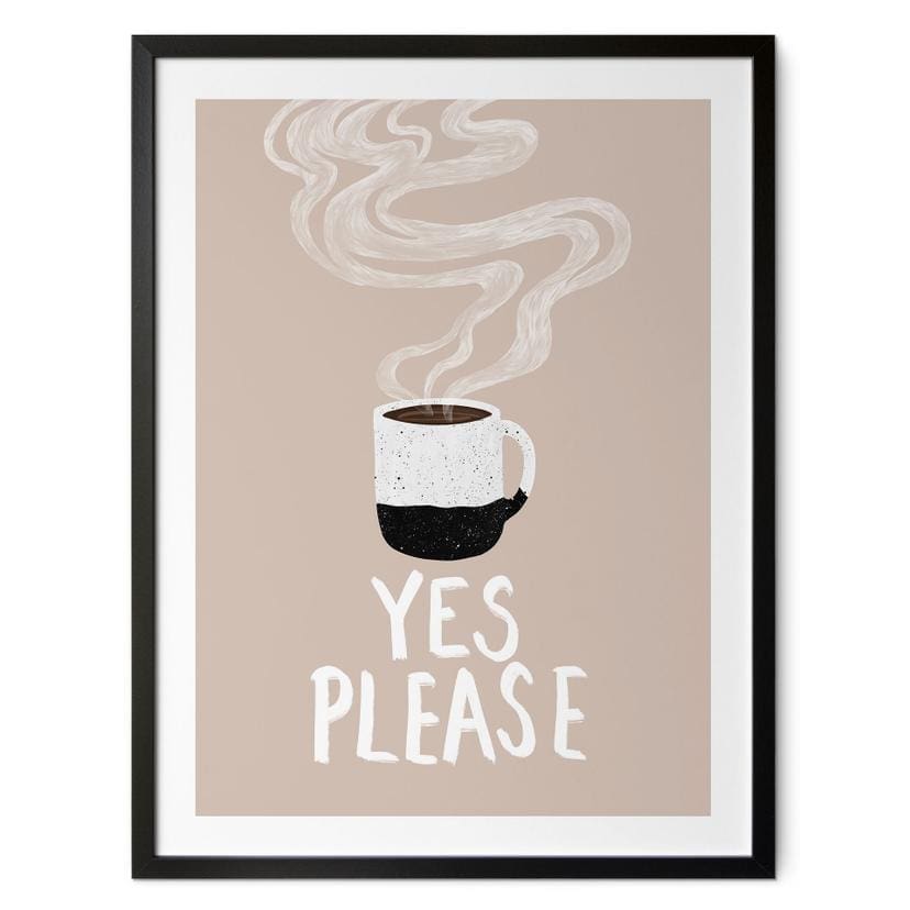 Plakat til køkkenet - Varm kop kaffe om morgenen - EMELIEmaria