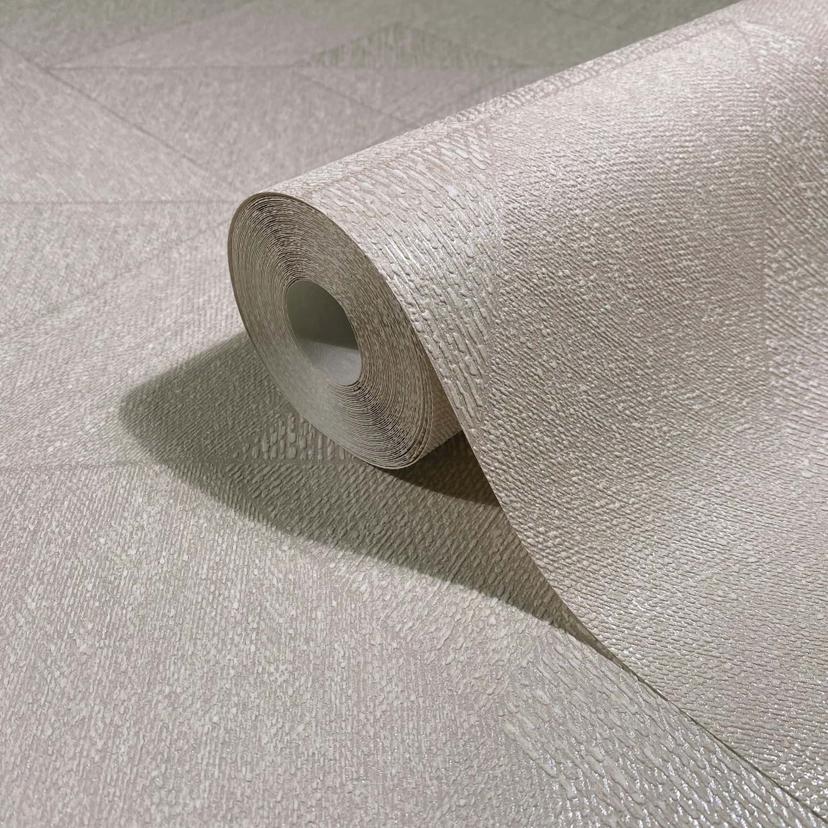 Papel pintado no tejido triángulos, geométrico gráfico en beige