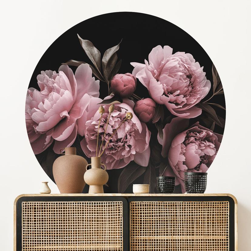 Vinilo decorativo rosa peonía - Haase - Redondo