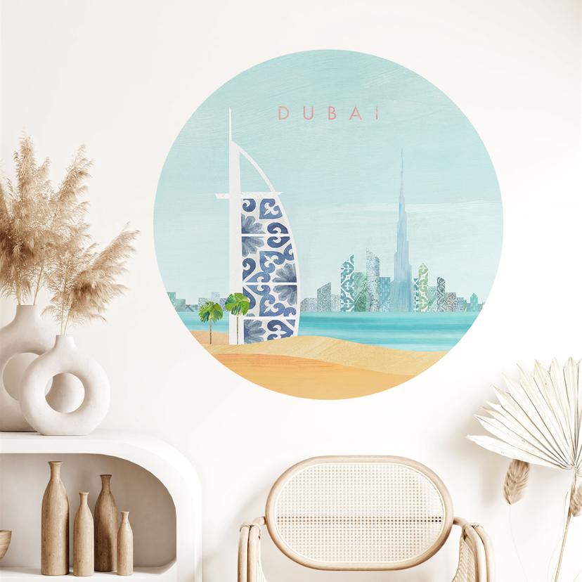 Wallsticker Dubai strand - Burj Al Arab - Rivers - Rund