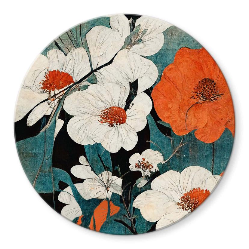 Glasbillede - Treechild - Asian Flowers