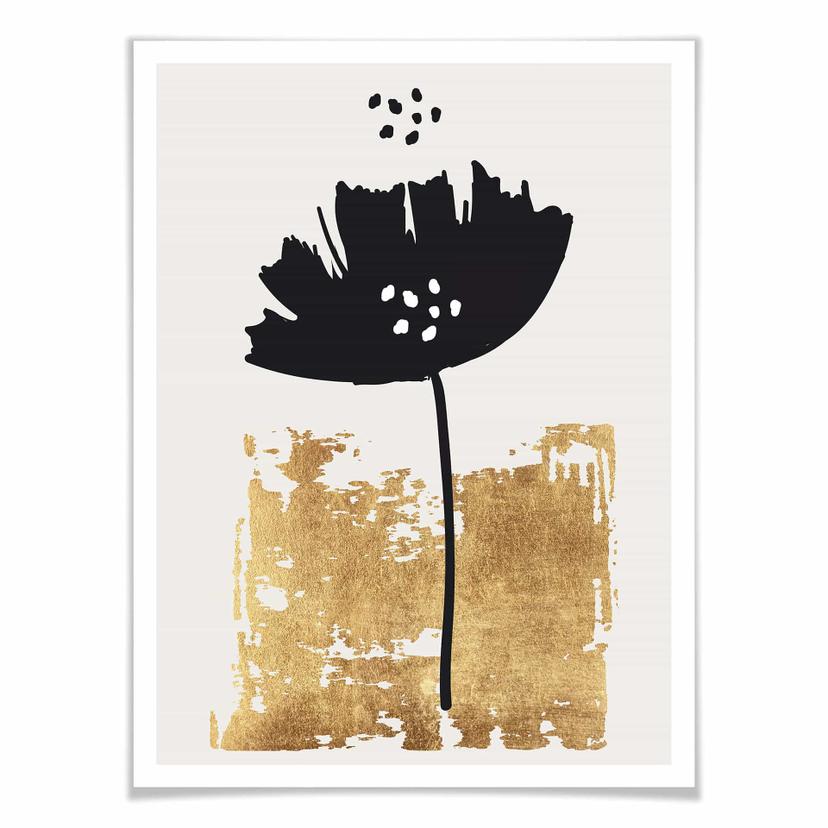 Poster Kubistika - Fleur noire