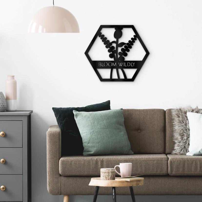 Decoración acrílica flores en hexágono - Bloom Wildly