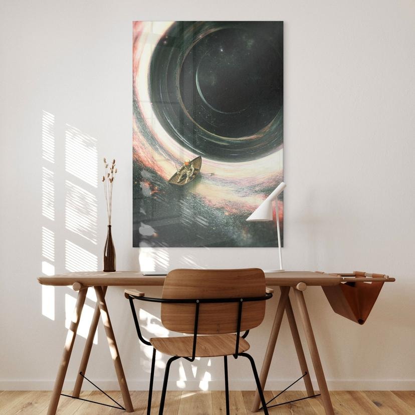 Tableau sur verre acrylique Astronaute dans un bateau - Nicebleed