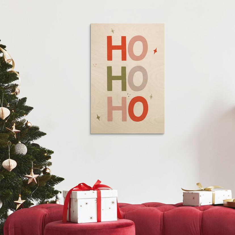 Holzbild Weihnachtliches Ho Ho Ho - Menina Lisboa