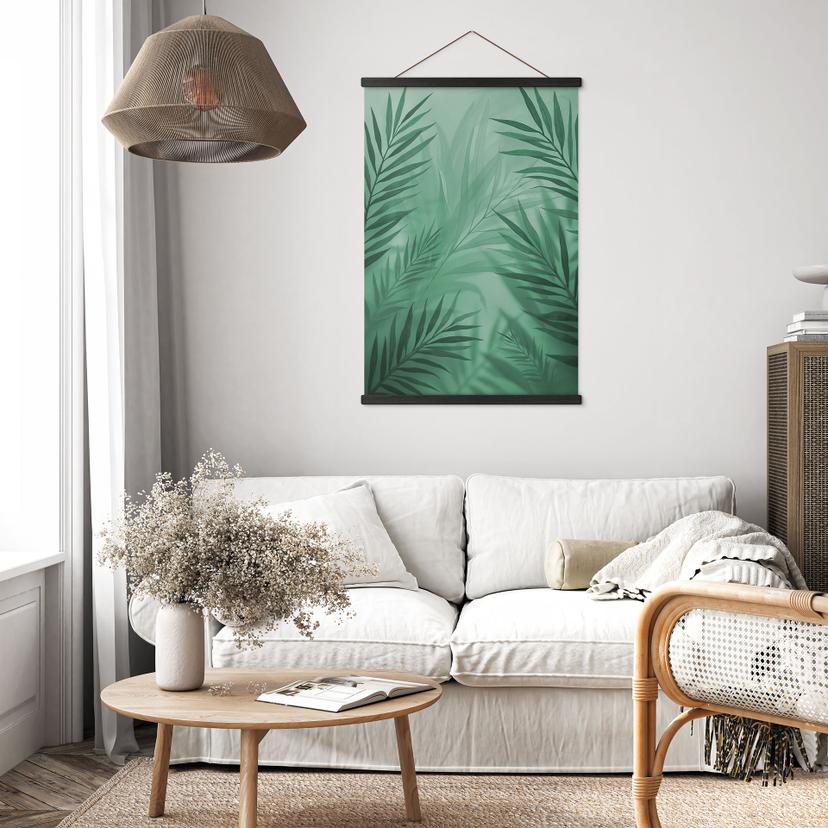 Textil poster Gröna palmblad