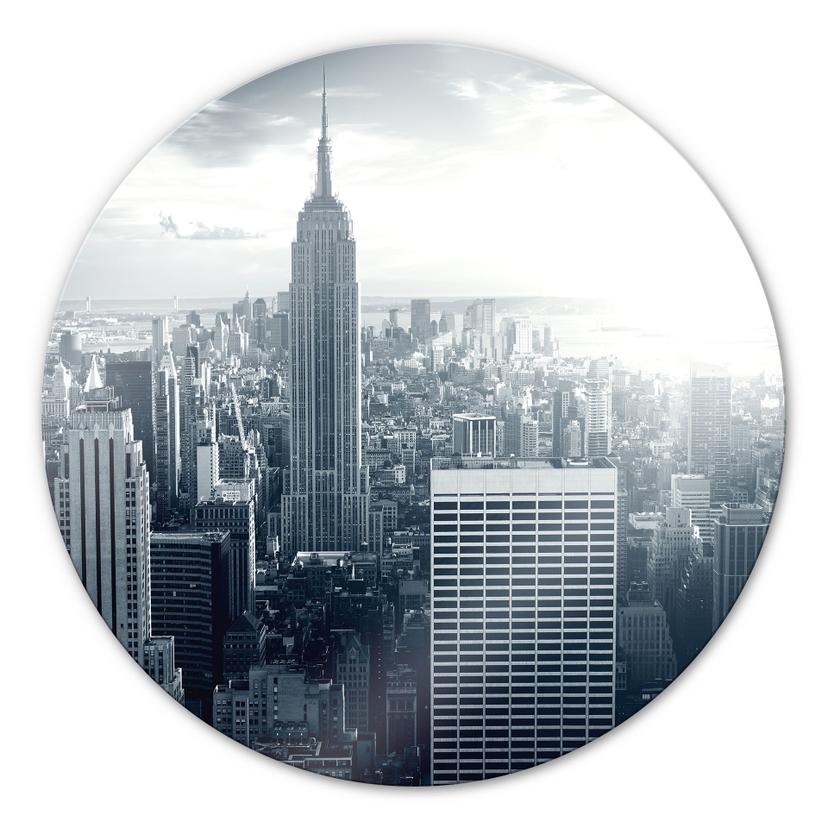 Tableau en verre - The Empire State Building - rond