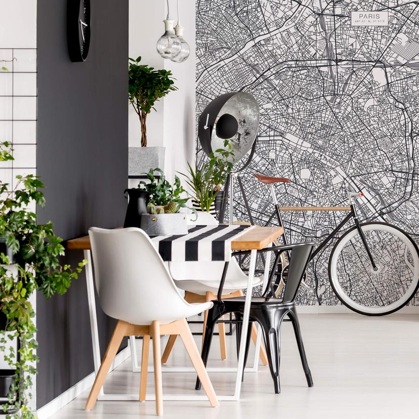 Fototapet - Kort over Paris