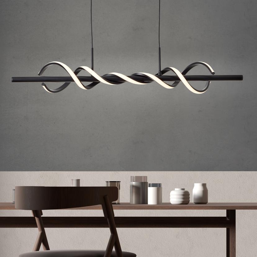 Pendelleuchte Alexander, schwarz, 150 x 95,5 cm, Pendellampe