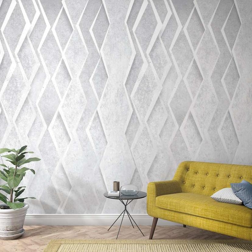 Papier peint imprimé 3D gris, Graphic 2,70 x 1,59 m