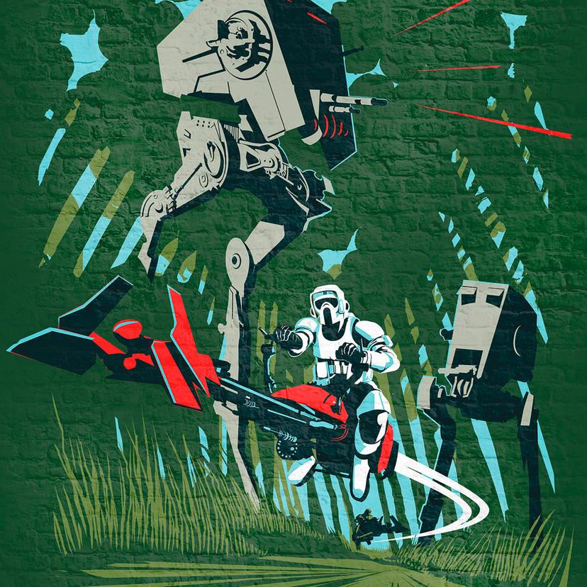 Vlies Fototapete - Star Wars Classic Concrete Endor - 200 x 280 cm